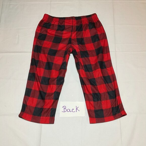 Carter's Boys Size 3T Holiday 2 Pc Black Red Buffalo Plaid Coat Style Pajama Set - Picture 3 of 5
